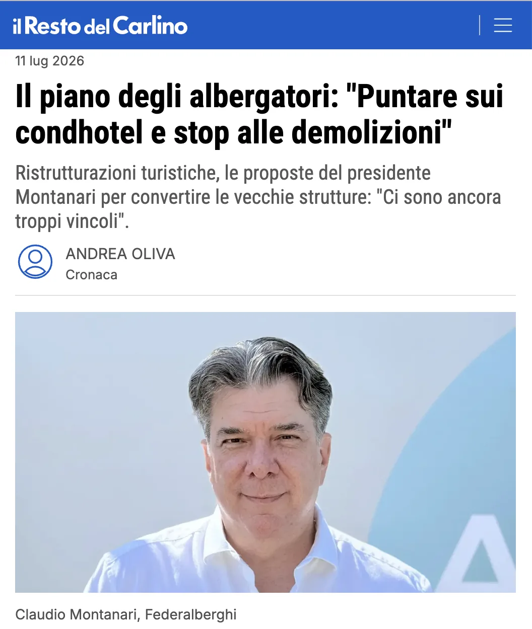 Albergo scomposto Federalberghi Rimini