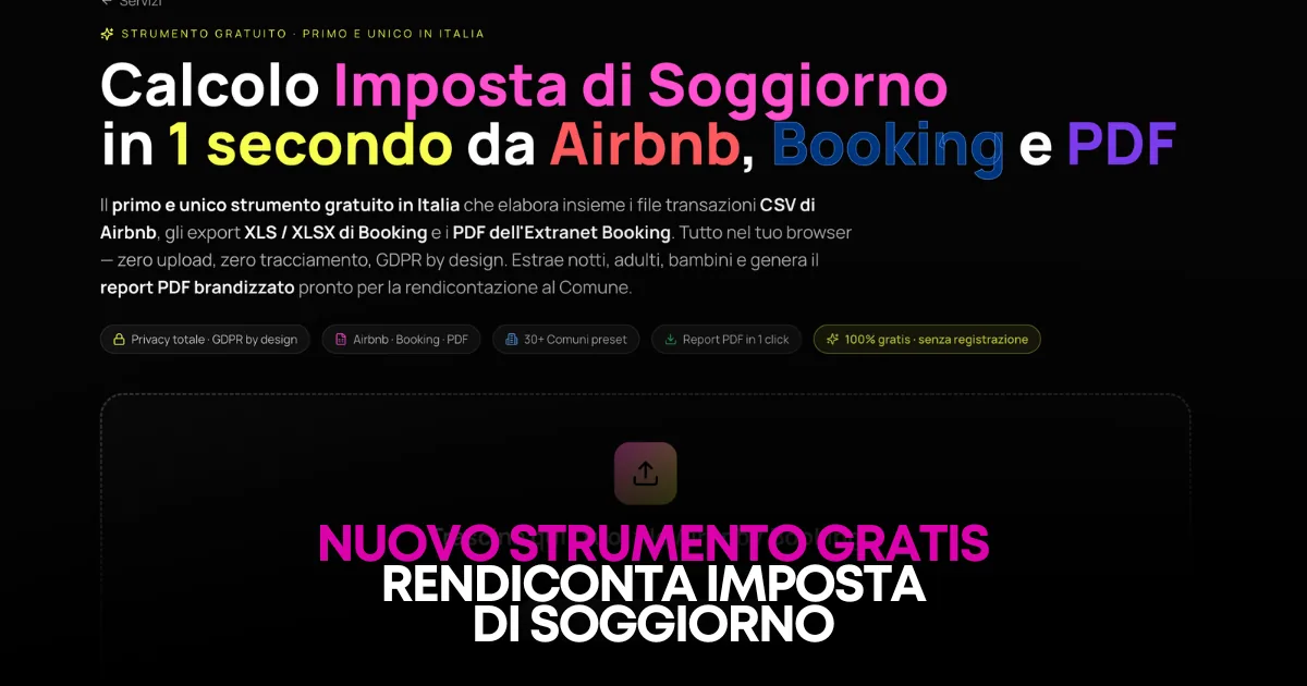 Rendicontazione Imposta di Soggiorno 2026: tool gratuito per host