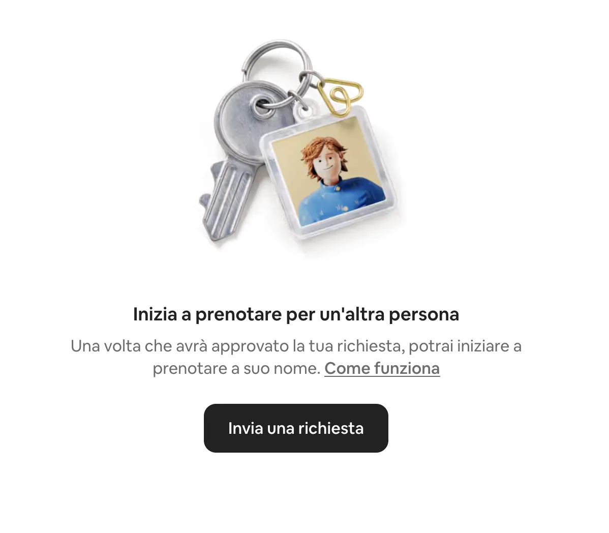 Schermata prenotazione Airbnb per terzi
