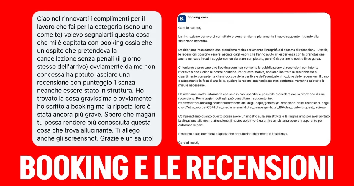 Booking.com permette recensioni 1 stella senza soggiorno (2026)