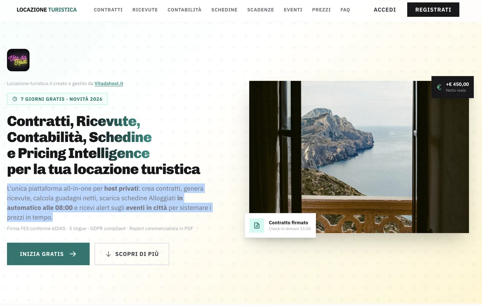 Esempio di contratto di locazione turistica valido