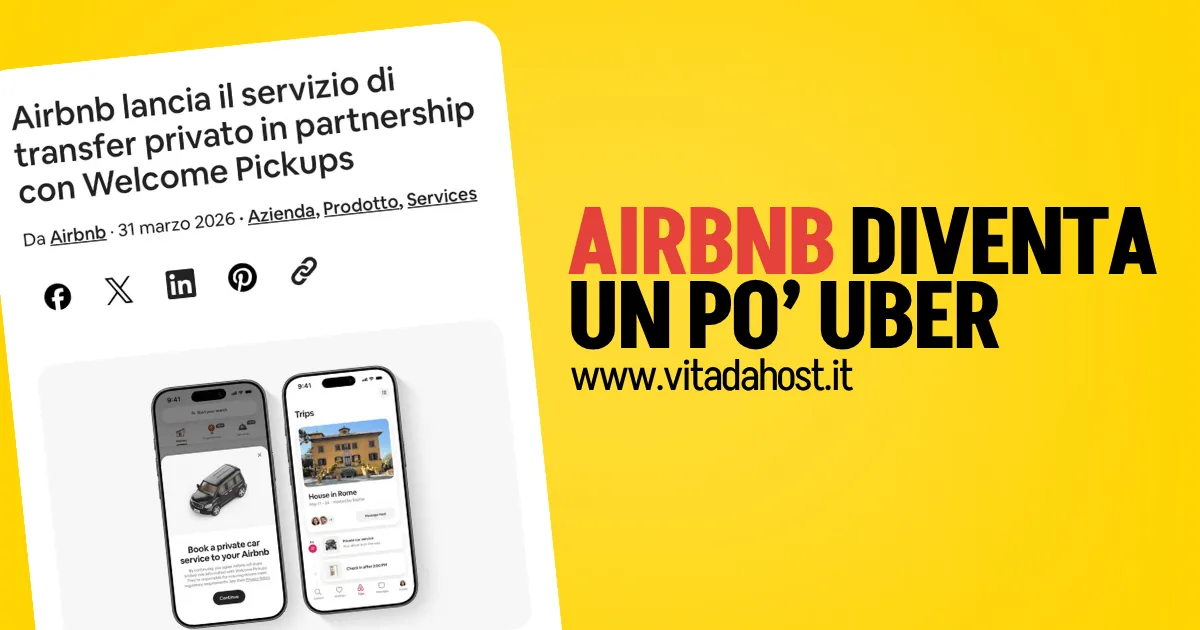 Airbnb lancia i transfer privati con Welcome Pickups