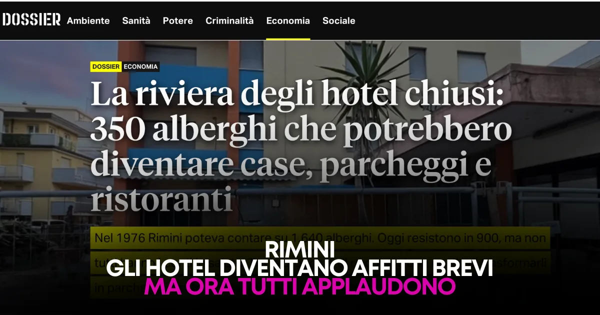 Rimini 2026: Hotel Diventano Condhotel, Host Restano Nemici Pubblici
