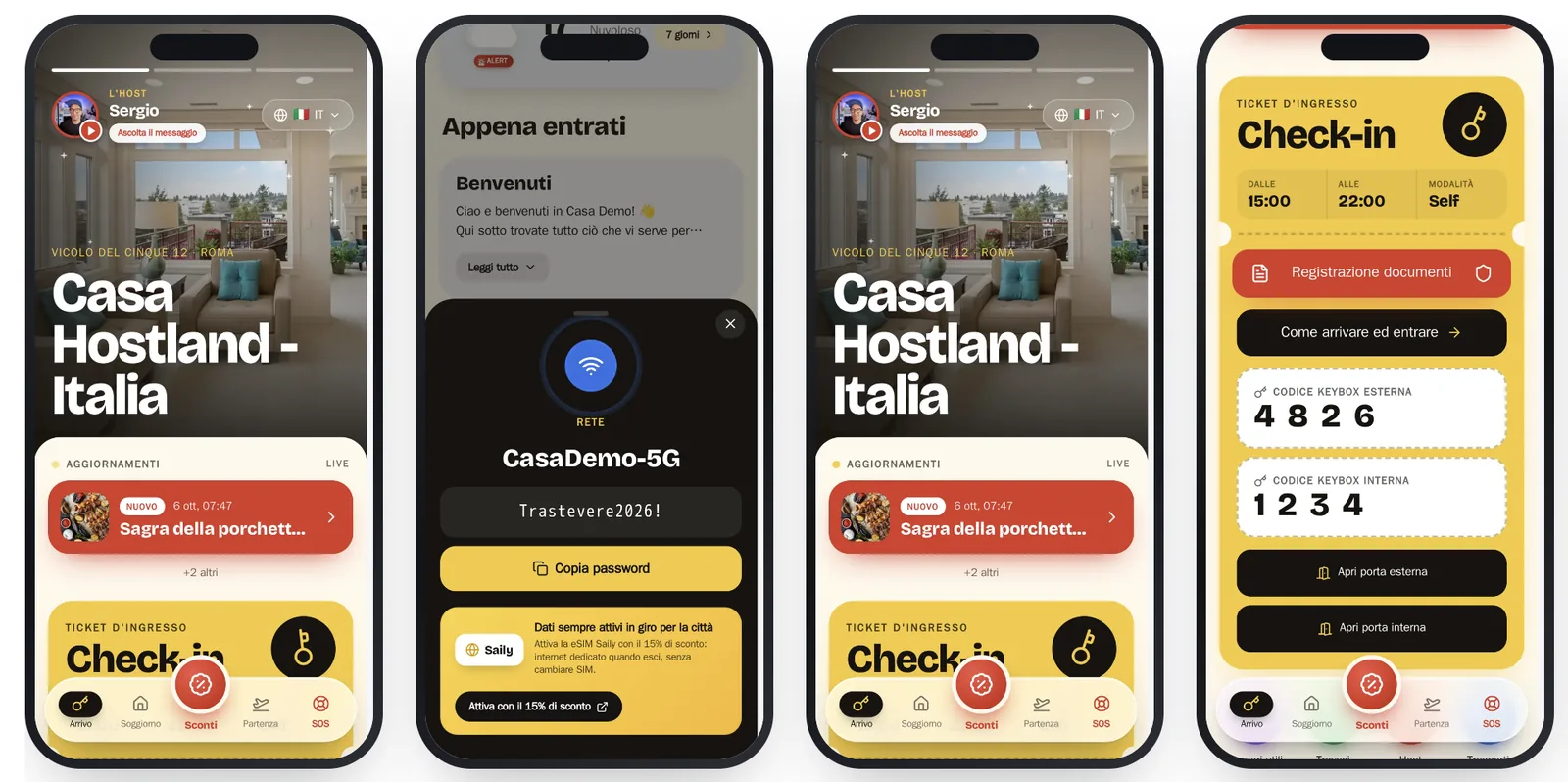 Guida digitale per ospiti su smartphone
