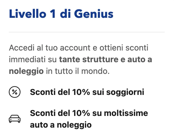Comunicazione Booking programma Genius
